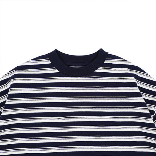 is-ness BALLOON STRIPES 天竺棉条纹宽松廓形长袖气球T恤 商品图1