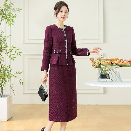 QYM 7259012-Y套装礼服上衣+中长款半身裙 商品图1