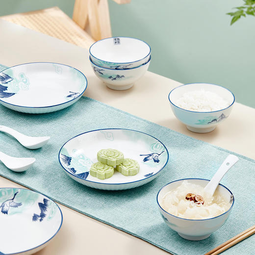 高颜值餐具礼盒 | 共禾京品鹤翔云天22头中国风餐具套装 商品图6