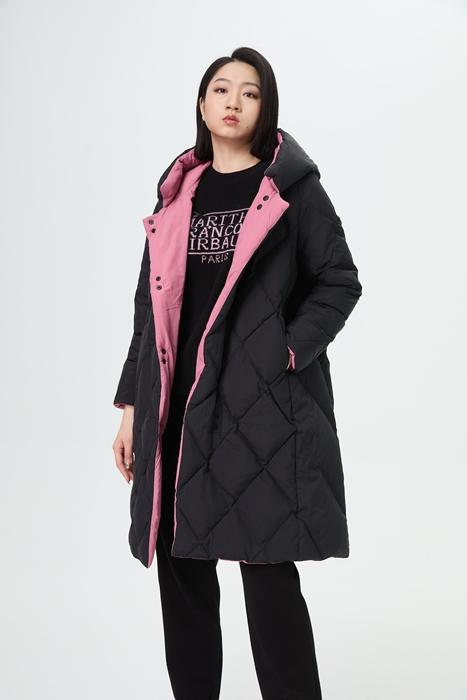 【爆款 两面穿】水淼冬新品2025时尚大牌保暖两面穿中长款羽绒服1822 商品图0