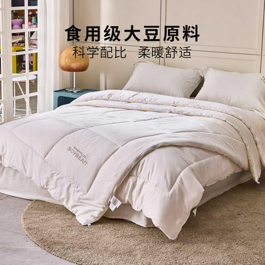 【会员礼】多喜爱 云棉大豆拉链款子母被-纤柔 【全棉面料】【60S缎纹】【大豆纤维】【拉链设计】提花工艺 精美烫钻 分区绗缝 不跑绵 蓬松保暖  加厚填充 商品图2