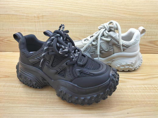 2024秋季新款豪行真皮网面女鞋24377791时尚厚底老爹运动单鞋 商品图4