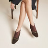 【静音系列】千百度粗高跟羊皮时装靴女秋冬新款踝靴通勤短靴A25584467 商品缩略图2