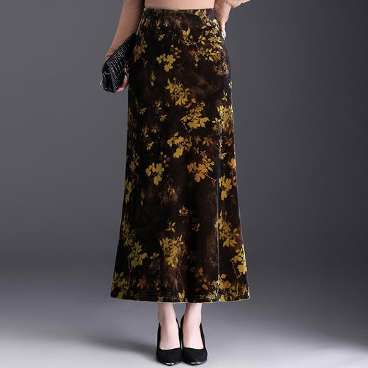 印花通勤鱼尾裙长款高腰包臀一步裙，显瘦气质半身裙MYX-JYM-2599-L 商品图0