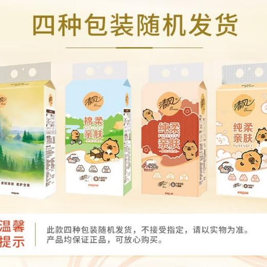 清风 纯柔亲肤悬挂式抽纸4层250抽*2提(款式随机) B-CR250C2T 商品图3