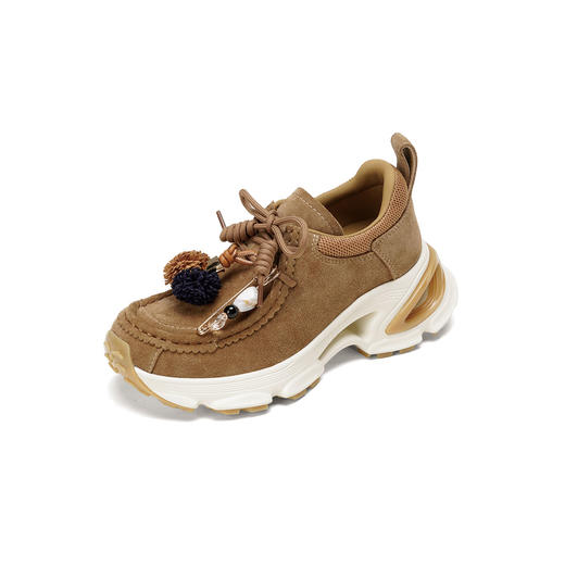 Westory2025年秋季绒面超轻厚底老爹运动鞋袋鼠鞋波西米亚风深口单鞋W25CM76781 商品图9