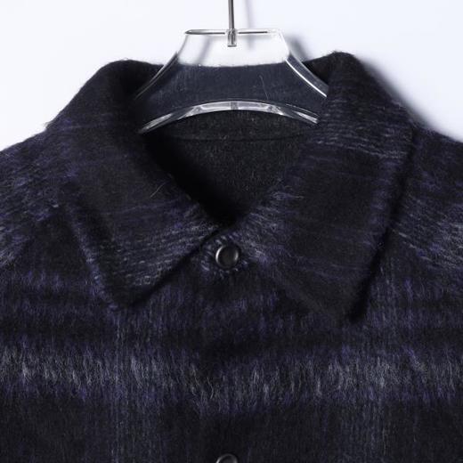 F5050SDSA男士秋冬新款痞帅男装老钱风撞色条纹双面针织大衣潮牌时尚 商品图2