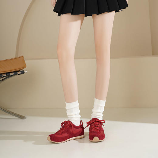 Westory2025年秋季薄底德训运动鞋轻便百搭系带深口单鞋S25CM76841 商品图4