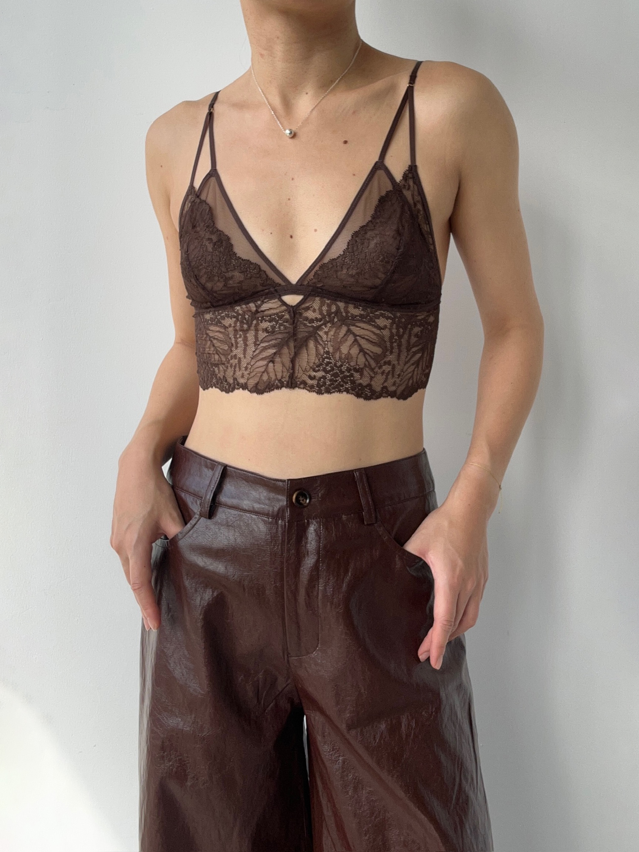 LOAM｜迭影 双层蕾丝三角杯短吊带 [ 黑 / 白 / 绿 / 蓝 / 黄 / 咖  ]