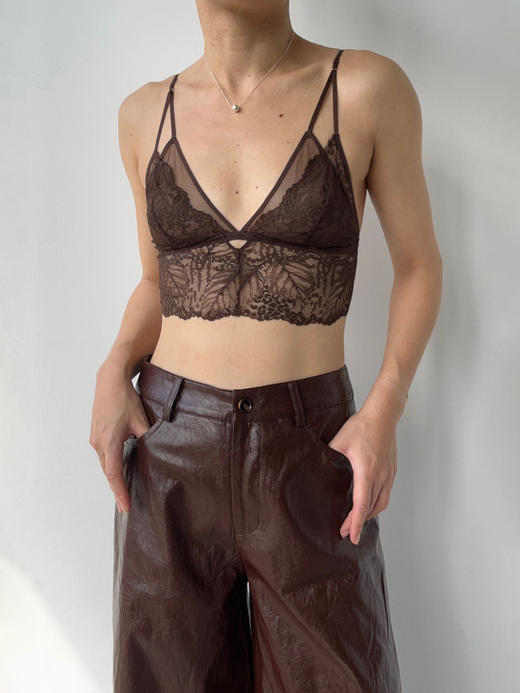 LOAM｜迭影 双层蕾丝三角杯短吊带 [ 黑 / 白 / 绿 / 蓝 / 黄 / 咖  ] 商品图0