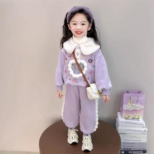 女童冬装套装 儿童加绒加厚休闲两件套洋气女宝宝 商品图0