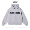 SDSA秋冬新款痞帅男装美式撞色刺绣字母拉链连帽卫衣百搭开衫外套 商品缩略图0