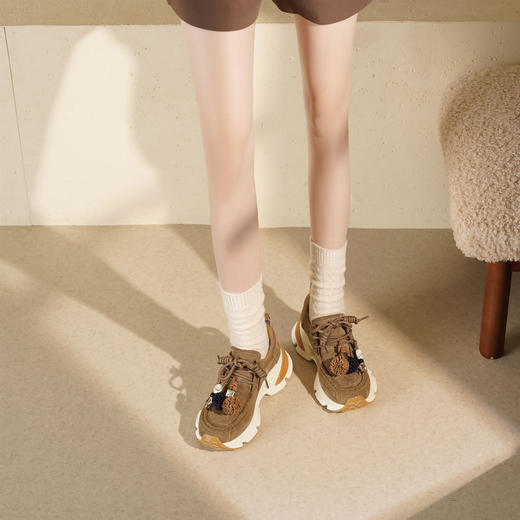 Westory2025年秋季绒面超轻厚底老爹运动鞋袋鼠鞋波西米亚风深口单鞋W25CM76781 商品图6