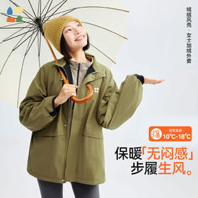 [屁侠推荐]女式加绒风壳外套森林棠25冬季新款女士保暖防风耐磨立领外套61353199