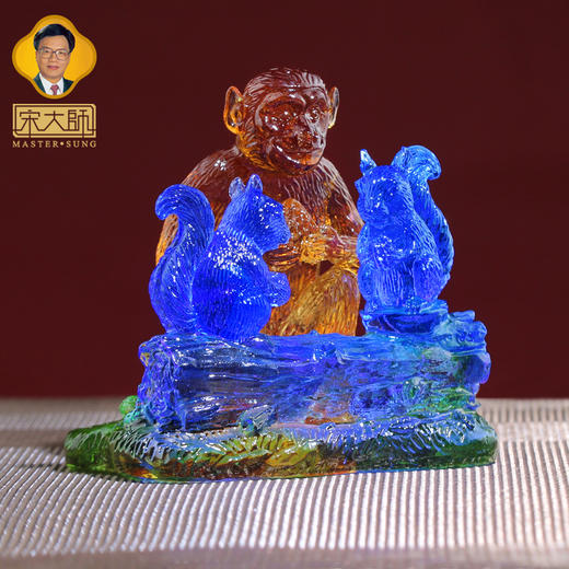 集雅轩宋韶光大师2026年新款龙 鼠猴喜合 琉璃摆件礼品 商品图2