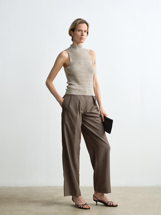 ROMI STUDIO 立体褶位宽松直筒慵懒感西裤女肌理感显高显瘦K2722 商品图3