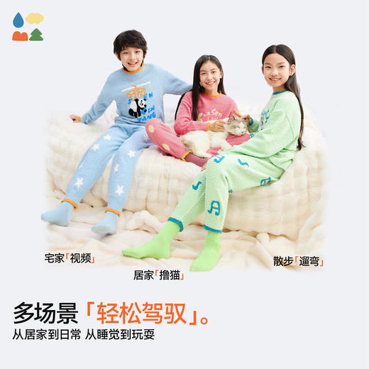 【原创卡通家居套装】森林棠25冬季新款男童女童暖绒绒保暖休闲家居服睡衣80612504 商品图4