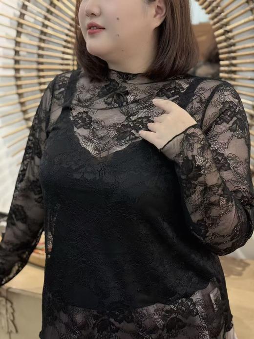 一周内发货！💓【桑蚕丝  蕾丝美背】薄胸垫，可拆卸！不溜肩。大码定制款~免穿文胸！大码吊带背心！黑白两色，可当内衣，可当美背搭配打底穿 商品图1