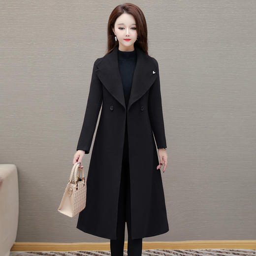 QYM 5275CL4975时尚双面呢子大衣过膝宽松厚款保暖呢子外套 商品图1