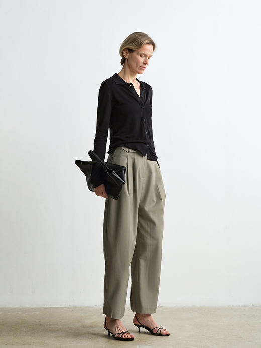 ROMI STUDIO垂坠感精致休闲高挑西装设计感直筒长裤 D3122(现货) 商品图4