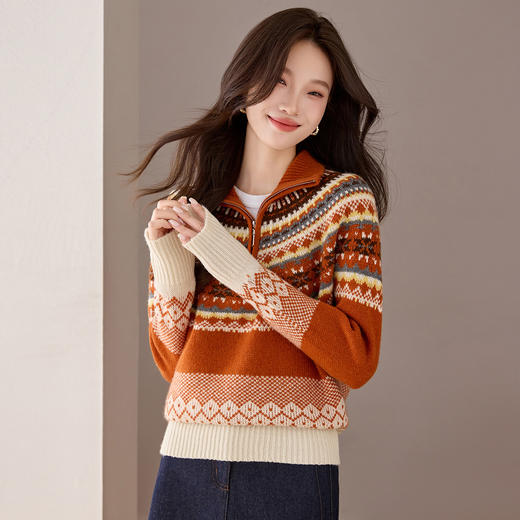 QF 20-1578羊毛费尔岛毛衣气质轻奢减龄毛衣 商品图2