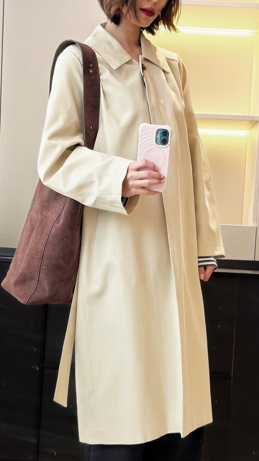 拉夏贝尔/La Chapelle极简高级翻领风衣早秋韩版休闲宽松廓形大衣中长款 商品图10