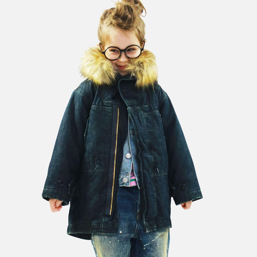 日本DD童装 DENIM DUNGAREE 8盎司复古丹宁牛仔爱斯基摩大衣 商品图0