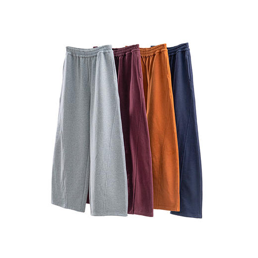 特绽放664朵/漫步裤·加厚棉针织绒感毛圈布全腰松紧直筒拖地卫裤 商品图4