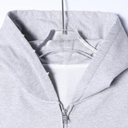 SDSA秋冬新款痞帅男装美式磨破后背印花字母拉链连帽卫衣百搭外套 商品图1