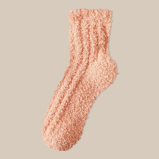 【四双装！更划算！】情侣袜子 冬季加绒毛圈地板袜 加厚珊瑚绒冬天抗寒保暖居家睡眠短袜 商品图13