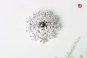 【雪花】大溪地海水珍珠胸针