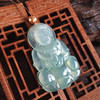 【天然正品】A货翡翠AU750收藏级玫瑰金镶天然细腻冰种飘蓝花观音坐莲（平安安乐）翡翠吊坠项链链长：45CM（长度可调节）中性161025XY12现售价：17800 商品缩略图8