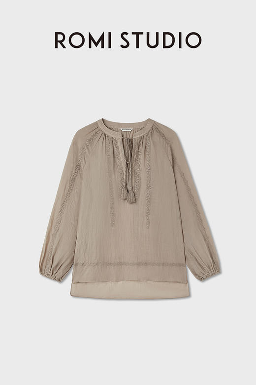 ROMI STUDIO“东方美学”100%苎麻轻薄宽松灯笼袖衬衫 RWCSSJ2691【发货时间25-30天】 商品图9