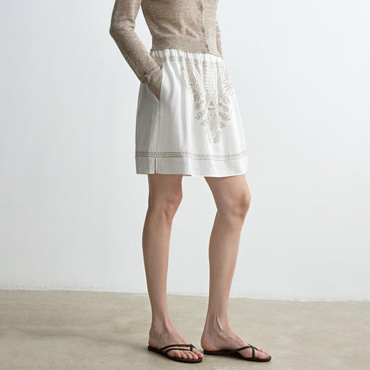 ROMI STUDIO“松弛夏日”100%莱赛尔重工绣花半身短裙 RWCRXJ3773【发货时间：25-30天】 商品图1