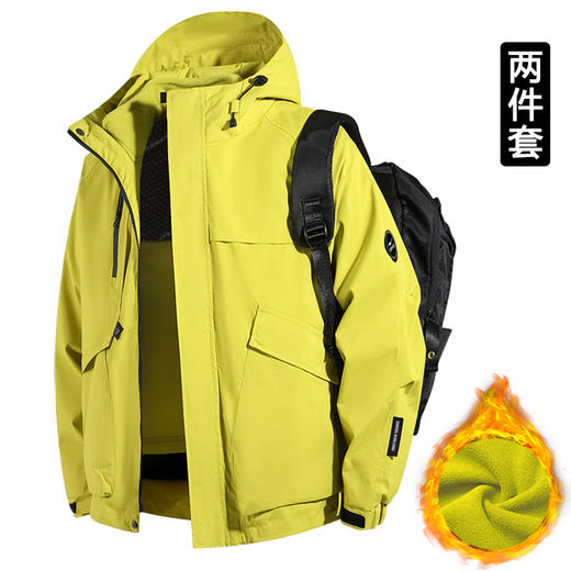 品牌直发 鸿星尔克 三合一连帽冲锋衣情侣款  EK-JY25011S 旅游户外徒步必备 一衣三穿 功能性强 解锁多种穿搭 商品图5