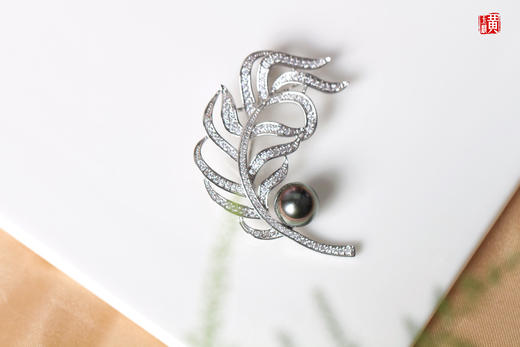 【轻盈之羽】大溪地海水珍珠胸针 商品图0