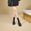 西遇黑色乐福鞋女新款秋季复古英伦金扣松糕底单鞋厚底小皮鞋V0057180 商品缩略图3