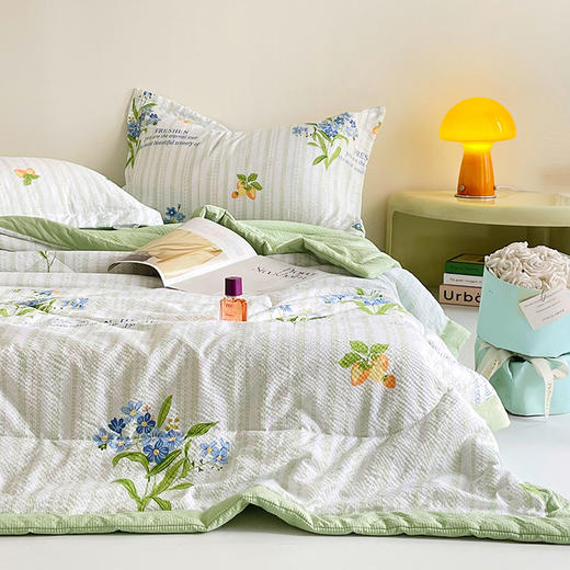 啄木鸟 夏凉被-泡泡纱鲜豆被-青青草原200*230cm ZMN-XB016 商品图3