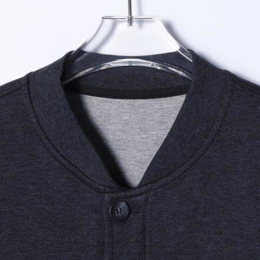 9580SDSA男士秋冬新款痞帅男装极简风纯色棒球领纽扣开衫卫衣百搭时尚 商品图2