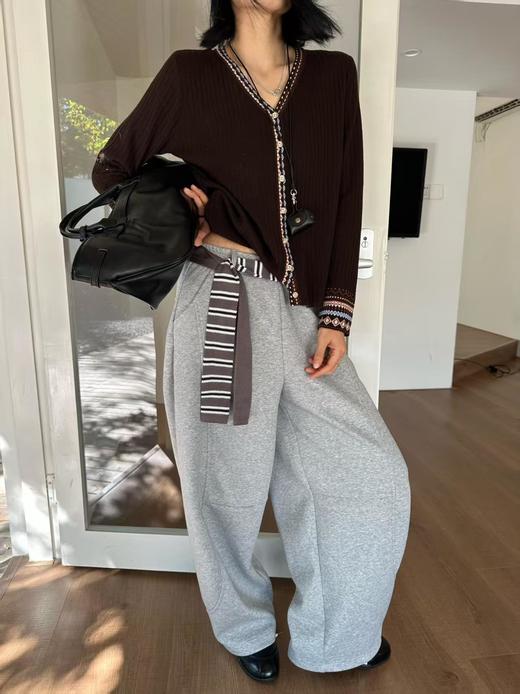 中古风双织提花针织羊毛混纺开衫 商品图4