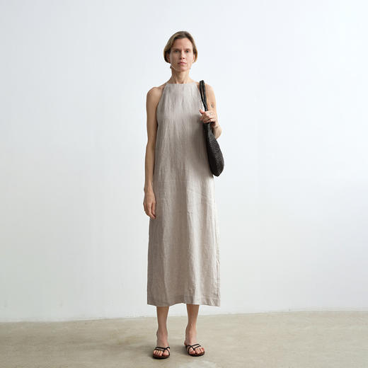 ROMI STUDIO法国进口雨露麻 天然原麻色100%亚麻连衣裙RWCSLT2983 商品图0