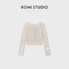 ROMI STUDIO 康宝莱桑蚕丝亚麻棉混纺轻薄卷边圆领开衫RWCRST4129 商品缩略图2
