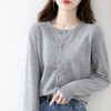 亲肤柔软 内搭外穿 软糯圆领针织开衫女宽松纯色外套女秋季新款外搭长袖上衣新款新品 商品缩略图0