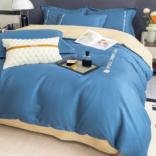 俞兆林 加厚磨毛刺绣四件套2米宾利蓝 YZL-24071 商品图4