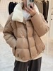 N0826 人字纹骆驼绒薄呢双排扣羽绒服 商品缩略图2