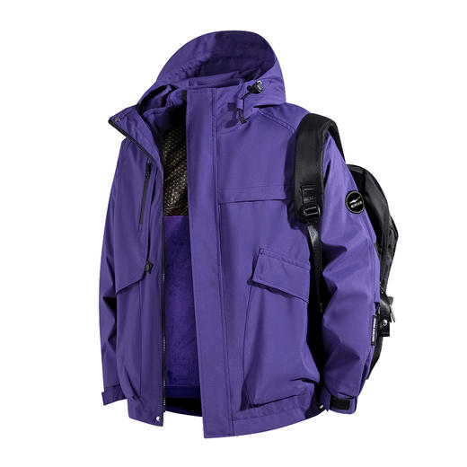 品牌直发 鸿星尔克 三合一连帽冲锋衣情侣款  EK-JY25011S 旅游户外徒步必备 一衣三穿 功能性强 解锁多种穿搭 商品图9