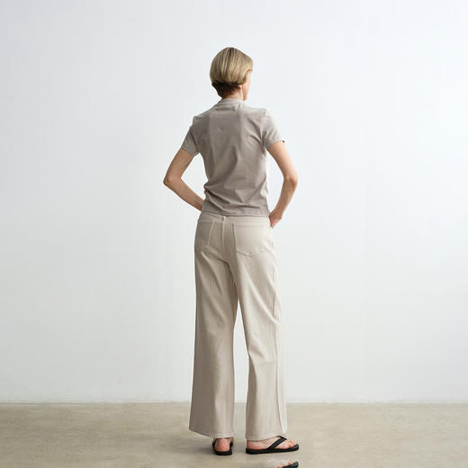 ROMI STUDIO“留白絮语”长绒竹节棉肌理感洗水直筒牛仔裤 421NS072(现货) 商品图3