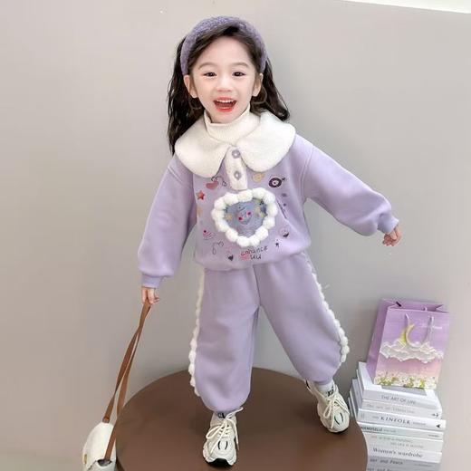 女童冬装套装 儿童加绒加厚休闲两件套洋气女宝宝 商品图4