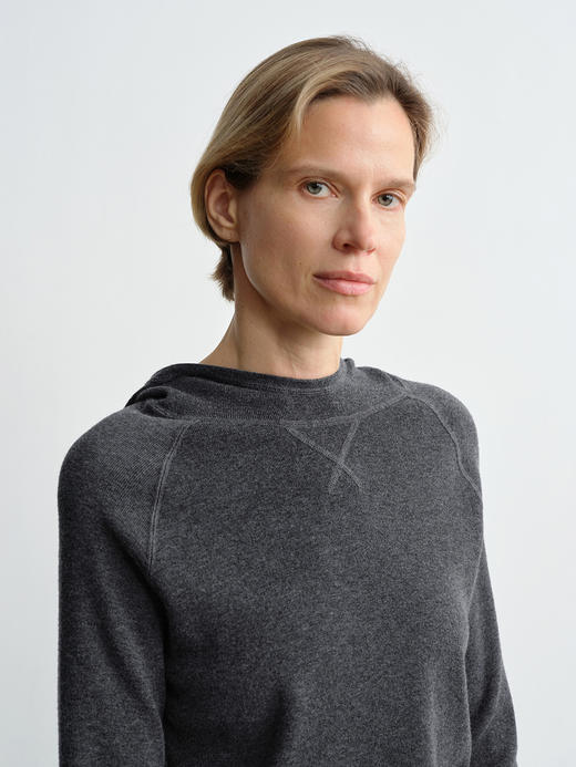 ROMI STUDIO“格雷高智”经典纯色100%绵羊毛休闲连帽毛衣 23AWM230 商品图7