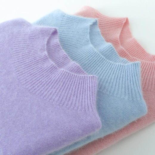 【清河羊毛羊绒专场】鹿展514 女款半高领羊绒衫 100%山羊绒 商品图5